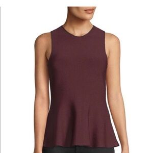 Theory Burgundy Peplum Top NEW